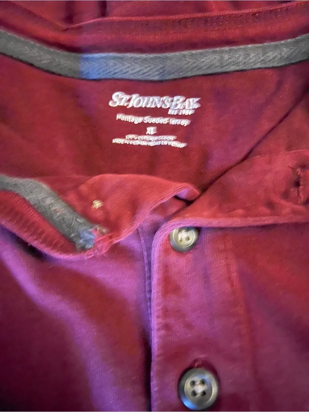 St. John's Bay Men's Long-Sleeve Henley - Wine